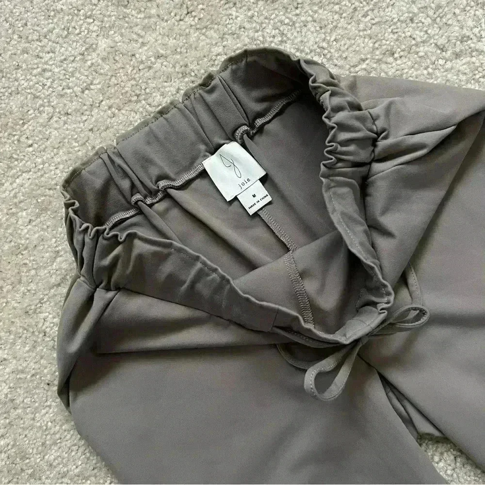 Joie Casual Pants High Rise Straight Boho Gray Women Sz Medium Drawstring $180